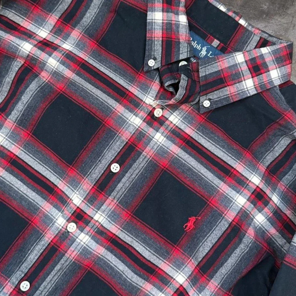 Polo Ralph Lauren Button Up Plaid Shirt Men's XL Long Sleeve Preppy Old Money
